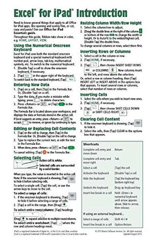 Download Microsoft Excel for iPad Quick Reference Guide: Introduction (Cheat Sheet of Instructions, Tips & Shortcuts - Laminated Guide) - Beezix Inc. file in PDF