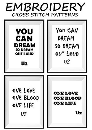 Download U2 Talking art mini pattern cross stitch counted Famous motivational quotes Modern wall décor One love One blood One life You can dream so dream out loud Rock band Music notes cross stitch pattern - Kateryna Pavlyuk file in ePub