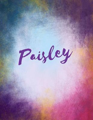 Read Online Paisley: Paisley Personalized Sketchbook/ Journal/ Blank Book. Large 8.5 X 11 Attractive Bright Watercolor Wash Purple Pink Orange & Blue Tones. Arty Stylish Lettering. - Glitzy Designs file in PDF