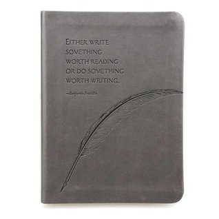 Download Write Something Worth Reading Faux Leather Journal - Gray - Deseret Book | PDF