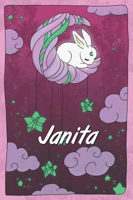 Download Janita: personalized notebook sleeping bunny on the moon with stars softcover 120 pages blank useful as notebook, dream diary, scrapbook, journal or gift idea - Jenny Illus file in PDF
