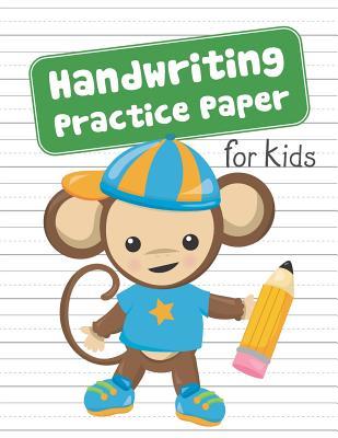 Download Handwriting Practice Paper for Kids: Blank Dotted Lined Sheets Writing Notebook Preschool Pre-K Kindergarten K-3 Students Cute Monkey Schoolboy Holding Pencil Cover - Studiometzger file in PDF
